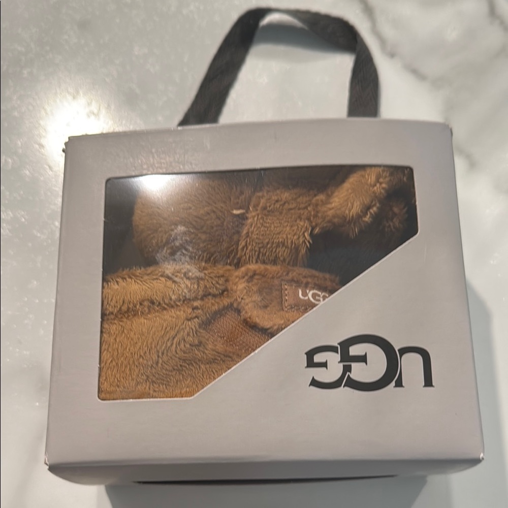 UGG Tan Furry Slippers